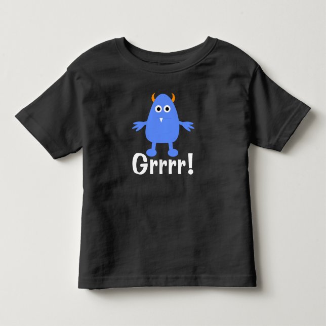 Camiseta de Jersey Fina para Bebê - Monstro Azul (Frente)