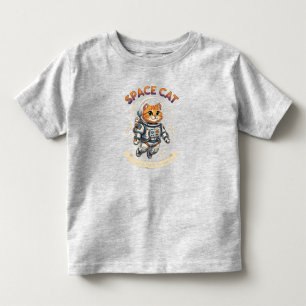 Camiseta de Jersey Fina para Crianças Espaço Gato