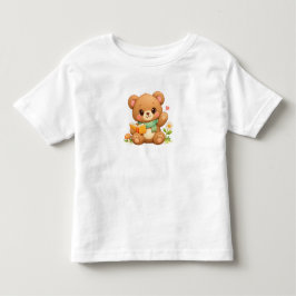 Camiseta de Jersey Fina para Crianças | Urso Lendo