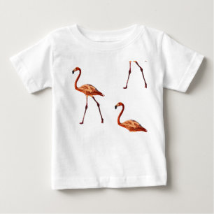Camiseta de Jersey Fina Pink Flamingos Baby