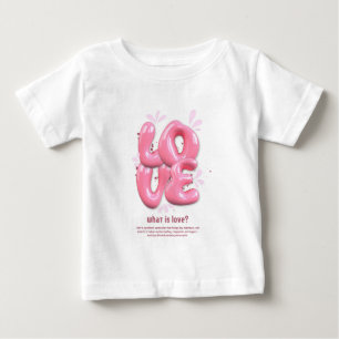 Camiseta de Jersey Fina Rosa com Citação de Amor e