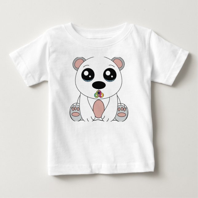 Camiseta de Jersey Fina Teddy Bear Baby (Frente)