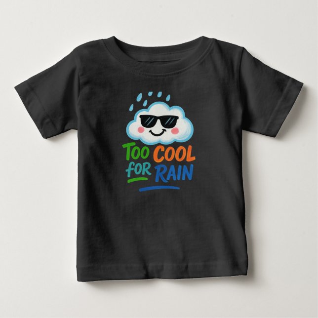 Camiseta de Jersey Fina Too Cool Rain Cute Cloud B (Frente)