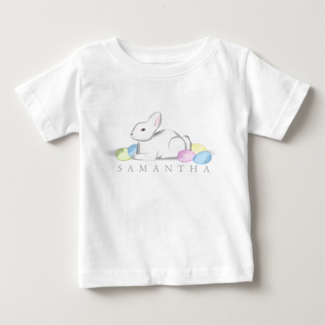Camiseta de Jersey Fina White Bunny Baby (Frente)
