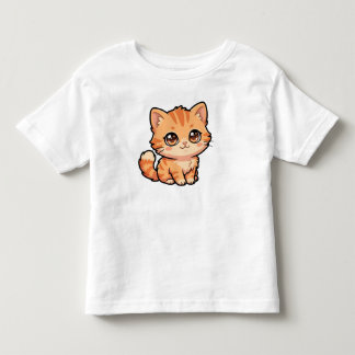 Camiseta de Jersey Infantil de Gatinho Laranja Fof