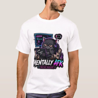 Camiseta de jogador de gato engraçado mentalmente