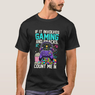 Camiseta de Jogador de Jogos e Lanches