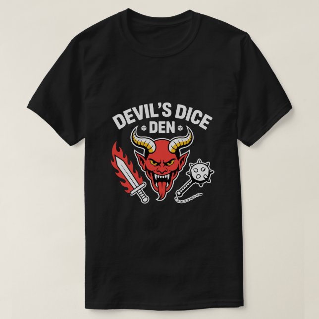 Camiseta de jogador de RPG Devil’s Dice Den – Cabe (Frente do Design)