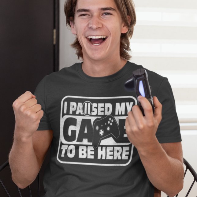 Camiseta de Jogador Pausei meu Jogo  T-Shirt (Criador carregado)