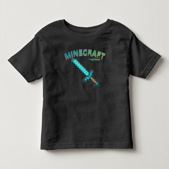 Camiseta de jogo Minecraft Inspirada Espada Pixel (Frente)