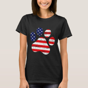 Camiseta De Julho, Cute Dog Paw Usa, Independência de Bande