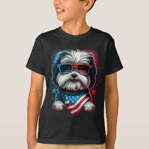 Camiseta De Julho Patriótico Havanese Dog Bandeira Us