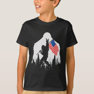 Camiseta De Julho Shirt Bigfoot Sasquatch Usa Flag American