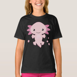 Camiseta de juventude rosa Axolotl para meninas