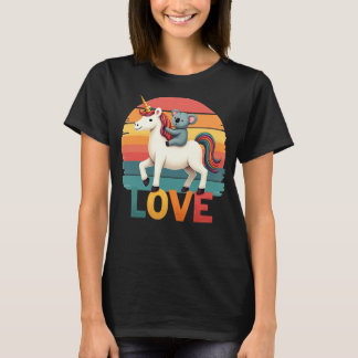Camiseta de Koala Montando Unicórnio, Arte de Koal