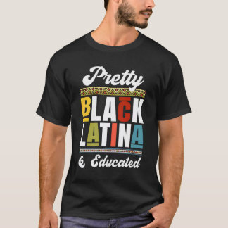 Camiseta de latinx preto educada Afro Latina Pride