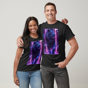 Camiseta de Leão de Arte de Linha Minimalista VISH