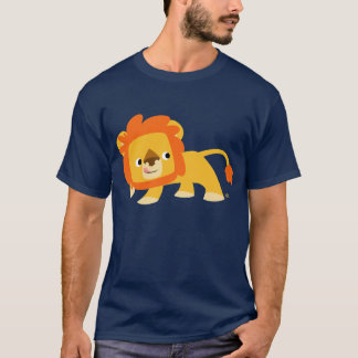 Camiseta de Leão de Cartoon Mischievous Cute