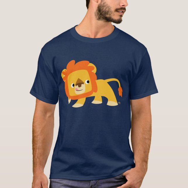 Camiseta de Leão de Cartoon Mischievous Cute (Frente)