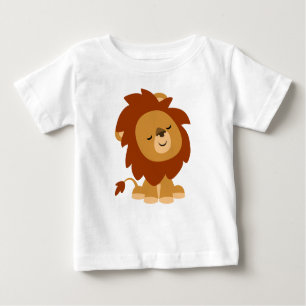 Camiseta de Leão de Cartoon Pacífico Bonito