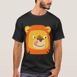 Camiseta de Leão de Desenho Animado Fofo e Delicio
