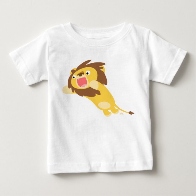 Camiseta de Leão e Leão de Cartoon Muito Fome (Frente)