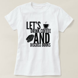 Camiseta de Leitura de Livros de Café