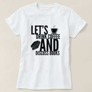 Camiseta de Leitura de Livros de Café