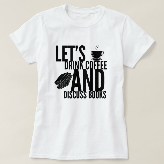 Camiseta de Leitura de Livros de Café (Frente do Design)