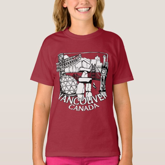 Camiseta de lembrança de Vancouver para crianças C (Frente)