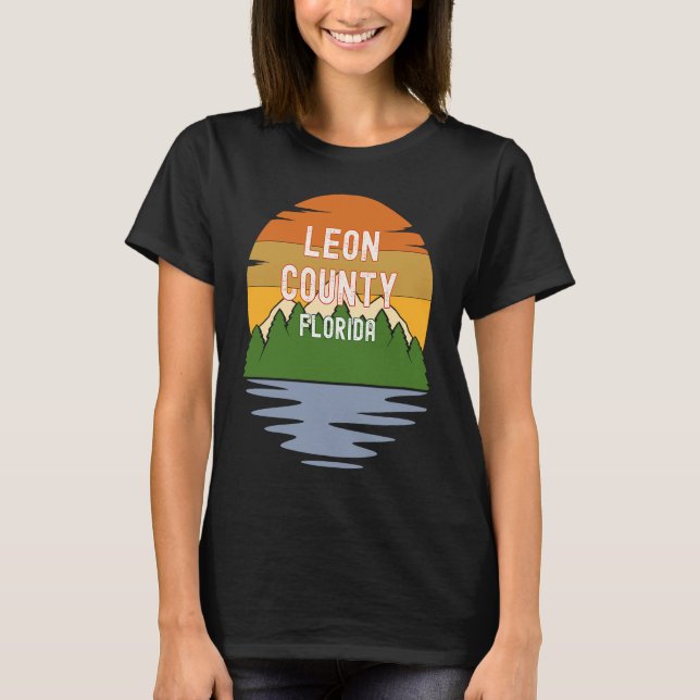 Camiseta De Leon County Florida Vintage Sunset (Frente)