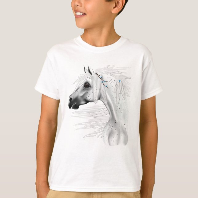 Camiseta de Leopardo e Penas Brancas (Frente)