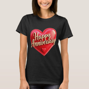 Camiseta de Letra Cursiva Dourada de Feliz Anivers