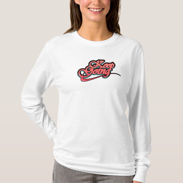 Camiseta De Leve Longa Com Gradiente Negrito (Frente)