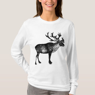 Camiseta De Leve Longa De Reindeer, Elk, Design an