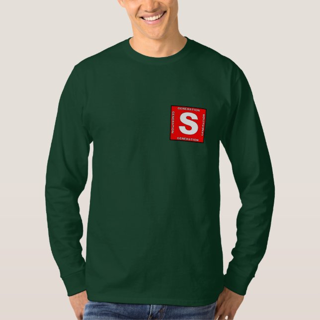 Camiseta de Leve Longa Masculina da Geração Super  (Frente)
