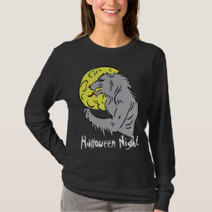 Camiseta de Leve Longa Noite de Halloween