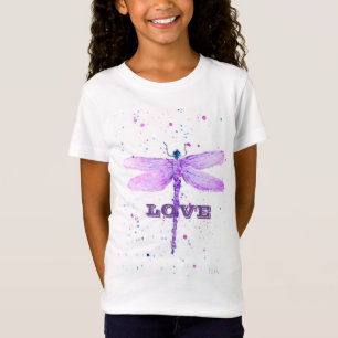 Camiseta de libélula roxa