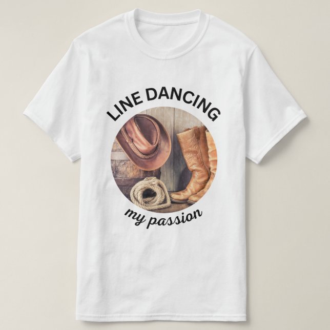 Camiseta de Line Dancing Country Western (Frente do Design)