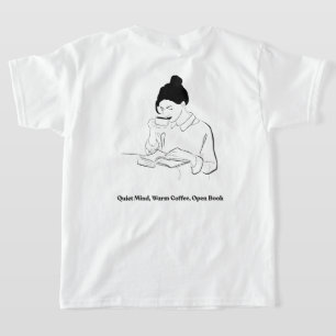 Camiseta de Linha Artística Estética de Livro e Ca