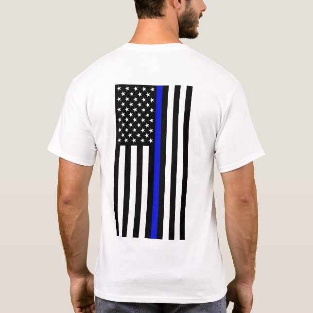 Camiseta de Linha Azul Fino - Traseira (Verso)