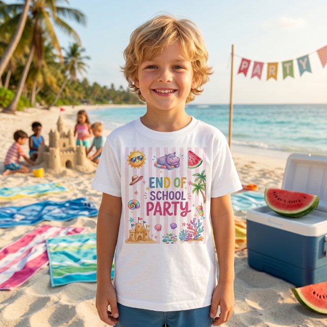 Camiseta de Listras de Festa de Fim de Ano Escolar (Criador carregado)