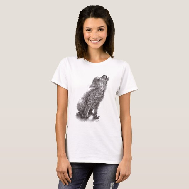 Camiseta de Lobo Cachorro Muito Bonita (Frente Completa)