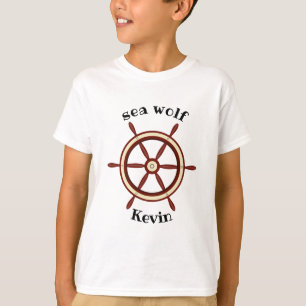 Camiseta De "LOBO MAR", volante, personalizado, mar