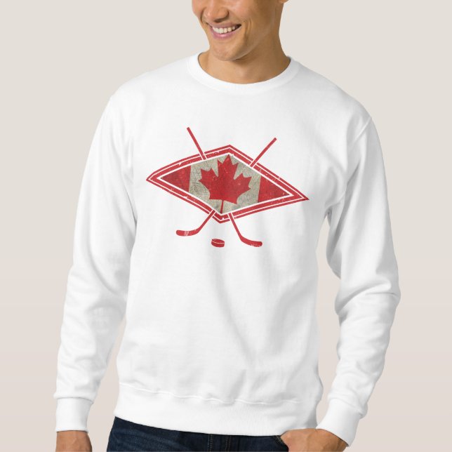 Camiseta de logotipo canadense de bandeira de hóqu (Frente)