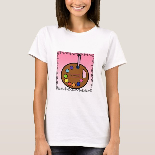 Camiseta de logotipo simples, de uso feminino (Frente)