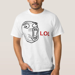Camiseta De LOL do riso cara alta Meme da raiva para fora