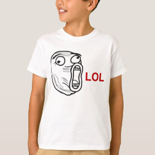 Camiseta De LOL do riso cara alta Meme da raiva para fora