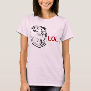 Camiseta De LOL do riso cara alta Meme da raiva para fora