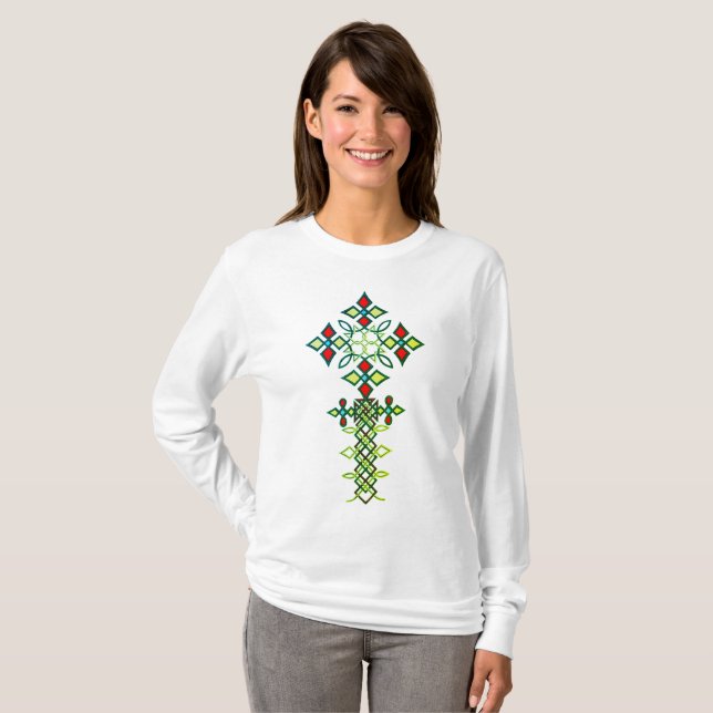 Camiseta de Longa Folha da Etiópia (Frente Completa)